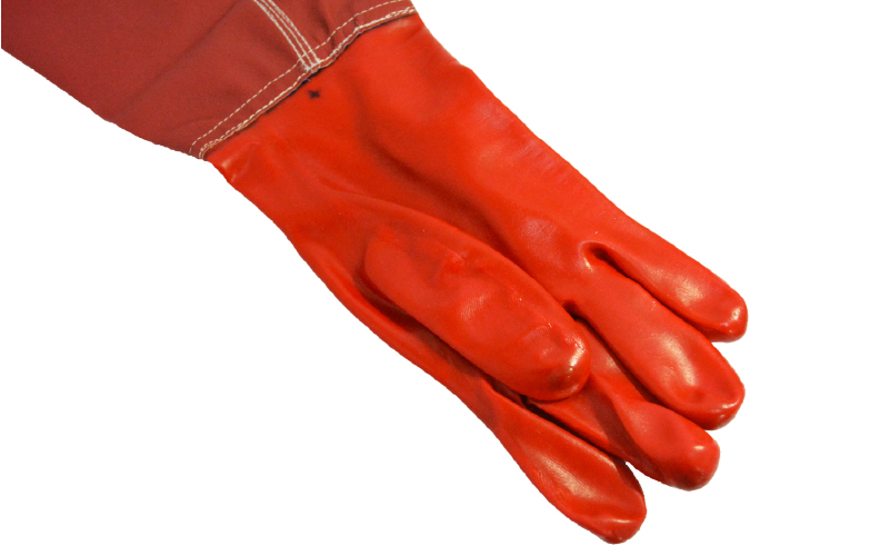Long red SIN-BLAST blasting cabinet glove