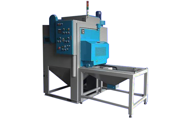 Blue and grey automatic turntable sandblasting machine
